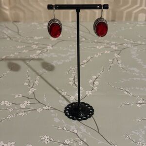 Garnet sterling silver earrings